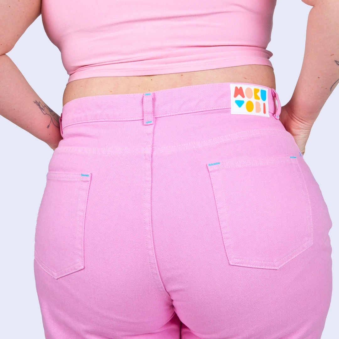 Mokuyobi Taffy Pink Denim Jeans NEW 6 Mokuyobi Taffy Pink Denim Jeans NEW